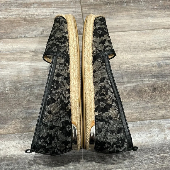 Stuart Weitzman Meshuga black lace espadrille flats - Picture 5 of 11
